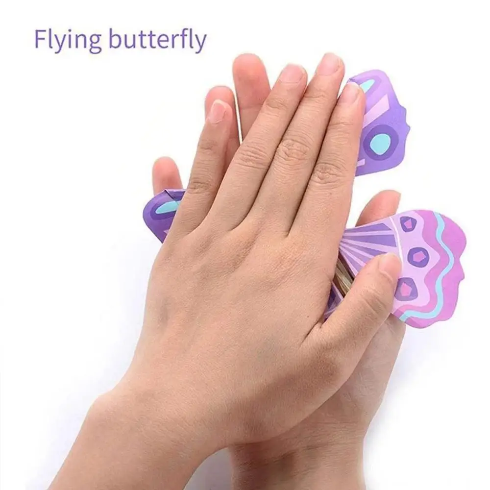 Magic Flying Butterfly with Card Simulation Toy Children Magic Props Trick Funny Surprise Joke Butterfly Card Magic Toy for Kids