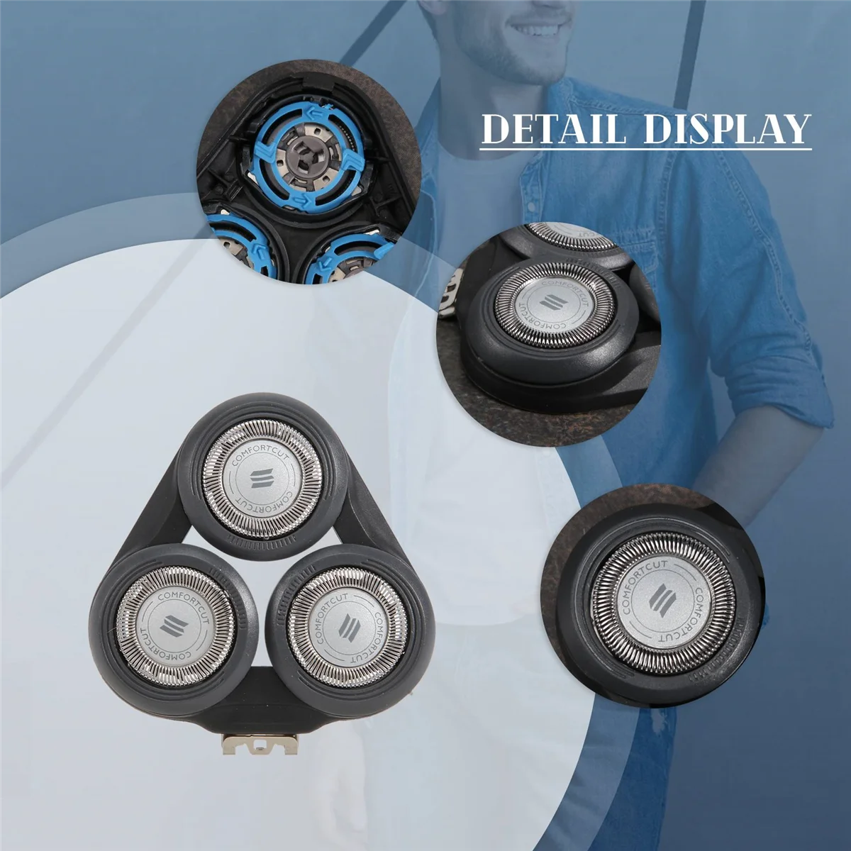 Replacement Shaver Head for Philips S5000 S5370 S5571 S5420 S5140 S5078 S5077 S5050 S5082 S5380 S5400 Razor Blade-Black_A66K