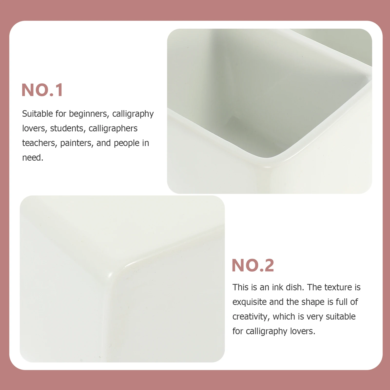 Premium-Keramik-Schreibpinsel-Unterlegscheibe, große Tintenplatte für Künstler, Studenten, Lehrer, bruchfest, leicht zu tragen, Tintenaufbewahrung