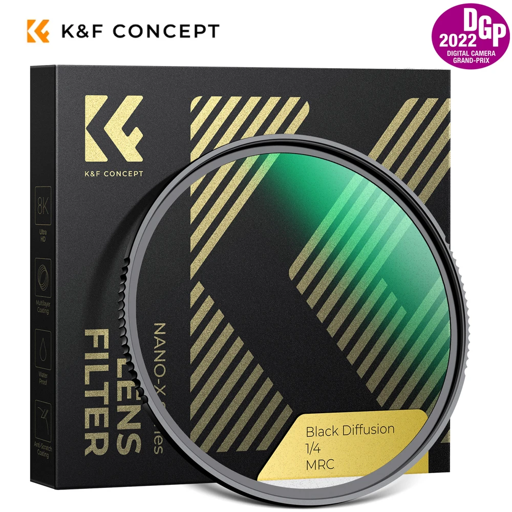 K&F Concept Nona-X 67mm 1/4 1/8 ブラックミスト拡散フィルター 37/40.5/43/46/49/52/55/58/62/67/72/77/82/95mm カメラレンズフィルター