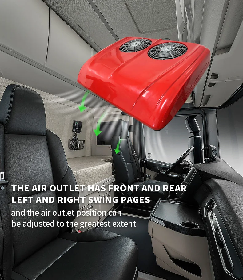 Nuovo design doppio ventilatore caravan 12v rimorchio chiuso camper mini condizionatore d'aria per rimorchio camper