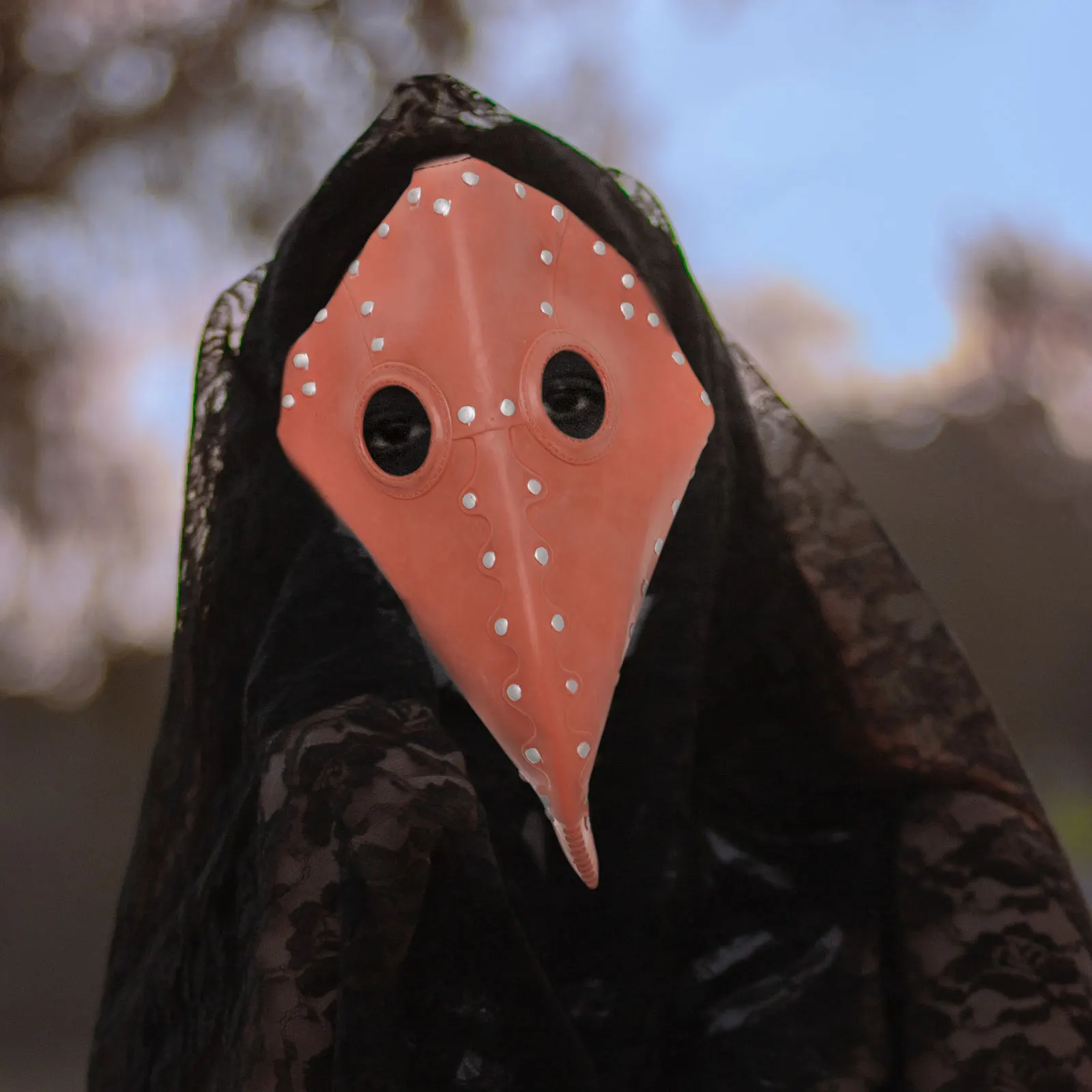 

Plague Bird Beak Mask Red Gothic Accessories Halloween Cosplay Steampunk Masquerade Party Costume Punk Adult Teenager