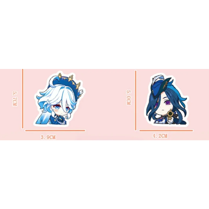 50 pezzi di gioco Genshin Impact Furina Raiden Shogun Kawaii adesivi regali