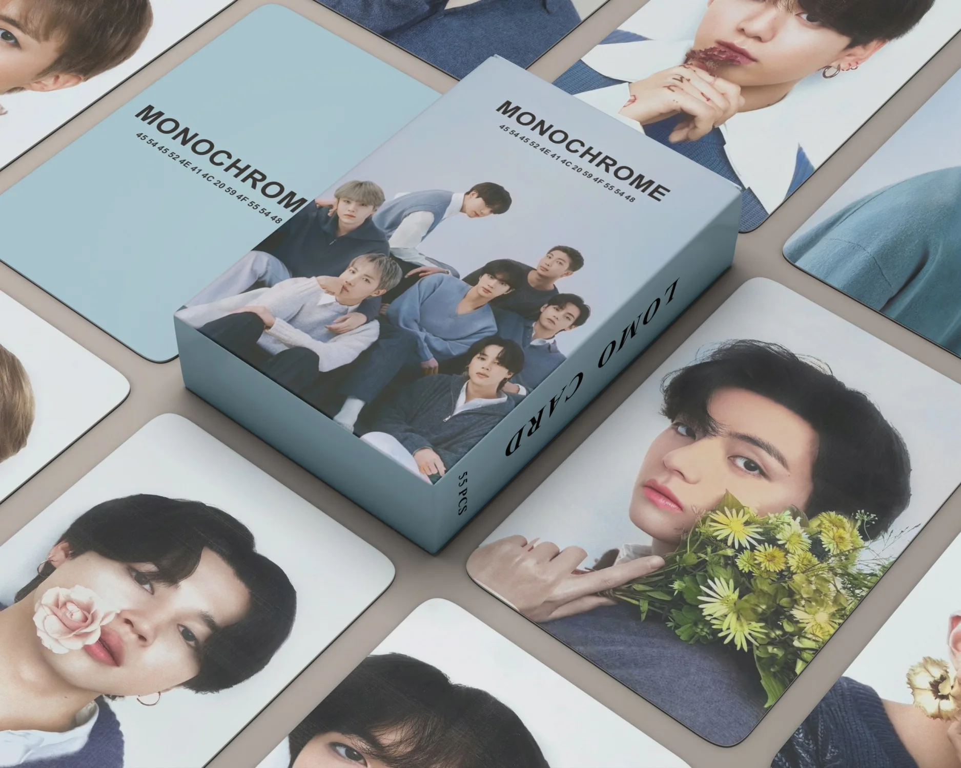 55Pcs/Box Kpop MONOCHROME Bangtan Boys POP UP Photocards Jung Kook Lomo Cards Photo Card for Fans Collection