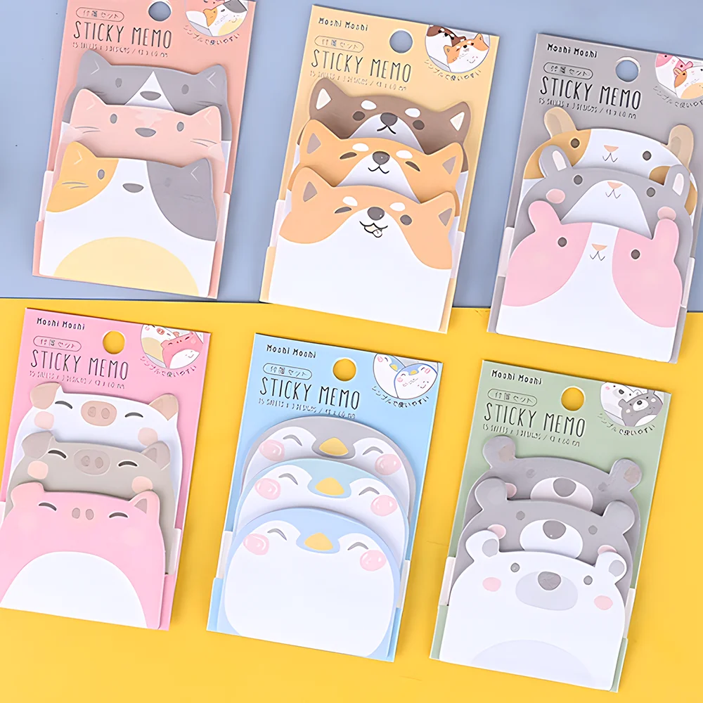 

Korean Cute Sticky Notes Set Funny Group Tab Dog Cat Bear Rabbit Memo Pad Post Notepad Stationery To Do List Check Index Sticker