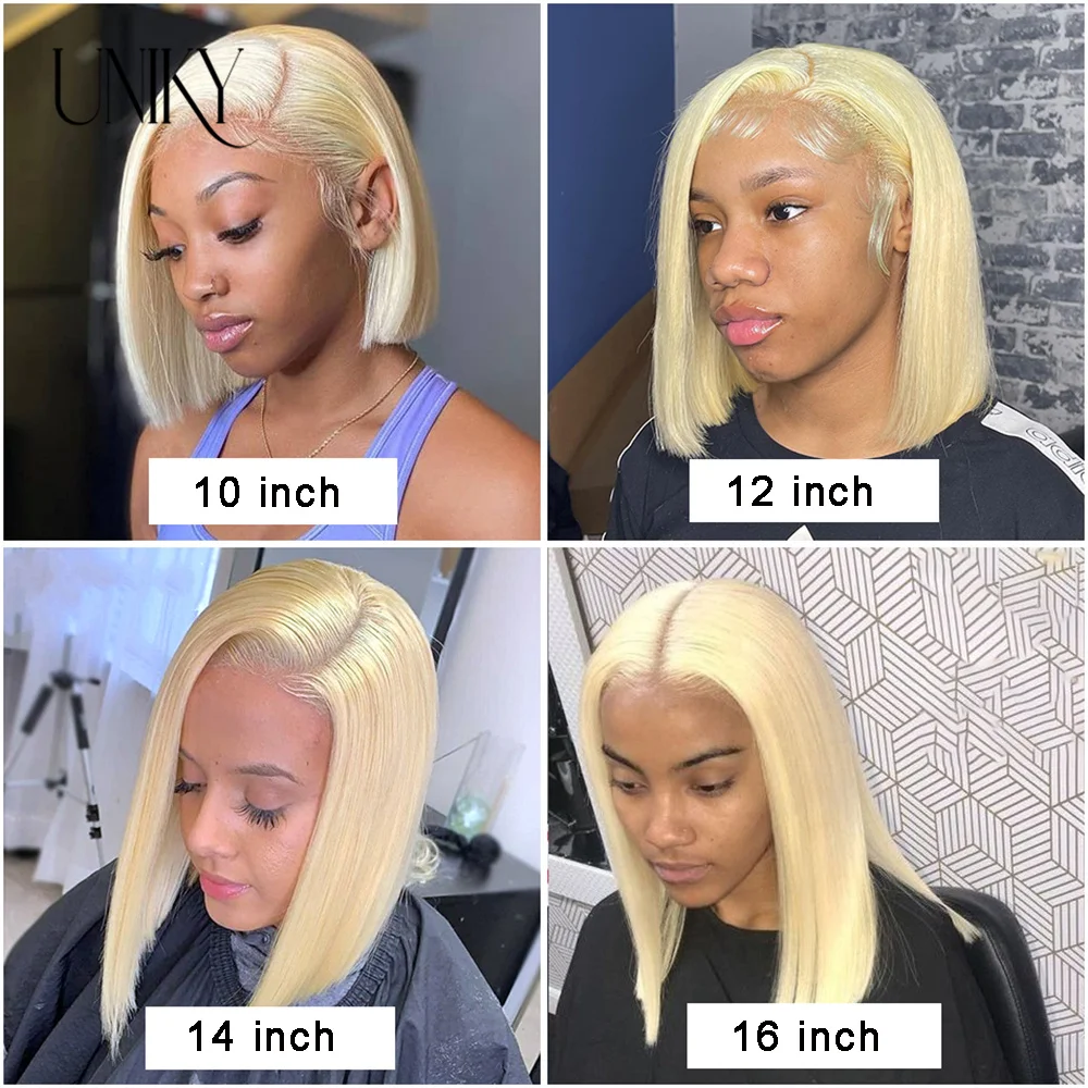 Transparent 13x4 Lace Frontal Bob Wig 613 Blonde 13x4 Human Hair Wigs Brazilian Remy Short Straight 4x4 Closure Wigs For Women