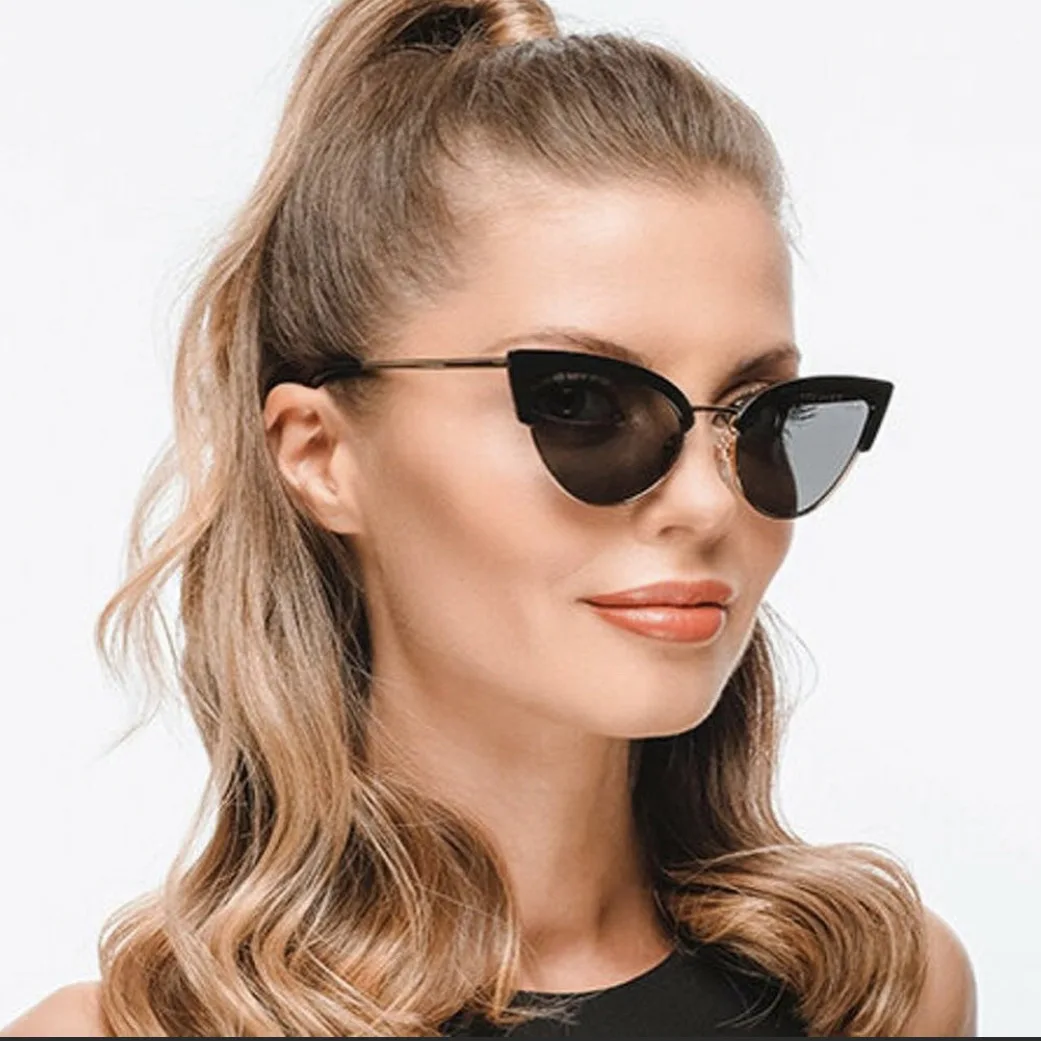 FRESHGUY Fashion Women's Sunglasses Cat Eye Semi-rimless Glasses High Quality Luxury Eyewear 2024 New Sunglasses