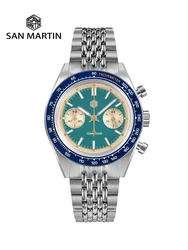 San Martin-Montre à quartz VK64 pour hommes, chronographe, design original, 39.5mm, sport, affaires, montres provoqué, étanche, 100m, SN0116, nouveau