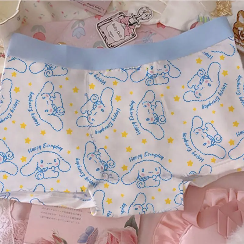 40-105kg Cinnamoroll Cute Kawaii Ice Silk Underwear Men Boxers Summer Antibiosis Cartoon Shorts Boy Gift Breathable Quick Dry