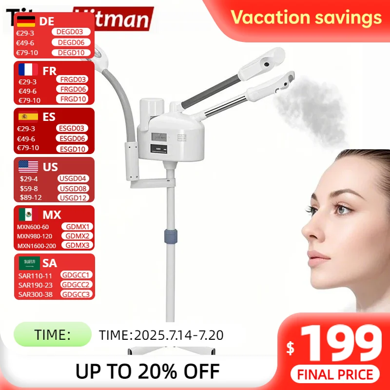 

Professional Beauty Face Steaming Instrument Hot And Cold Spray Generator 5-Fold Headlight Deep Cleaning Moisturizing For Beauty