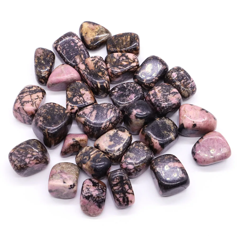 Natural Pink Black Rhodonite Crystals And Healing Stones Tumbled Bulk Mineral Specimen Gemstones Home Aquarium Decoration Gift