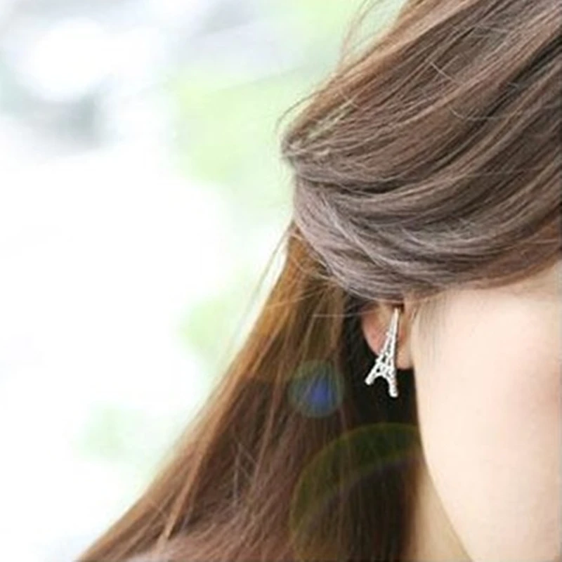 Fashion Eiffel Tower Earring Women Classic Crystal Stud Earrings Female Jewelry 2024 Gift