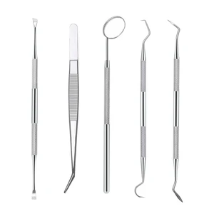 Ag Dental Boca Mirror Edelstahl -Pinzetten Ellbogen Zahnfreude Instrumentenzähne Reinigung Whitening -Werkzeuge Zahnmedizin Set 8 Hauptverkaufsspiegel Garra - №5