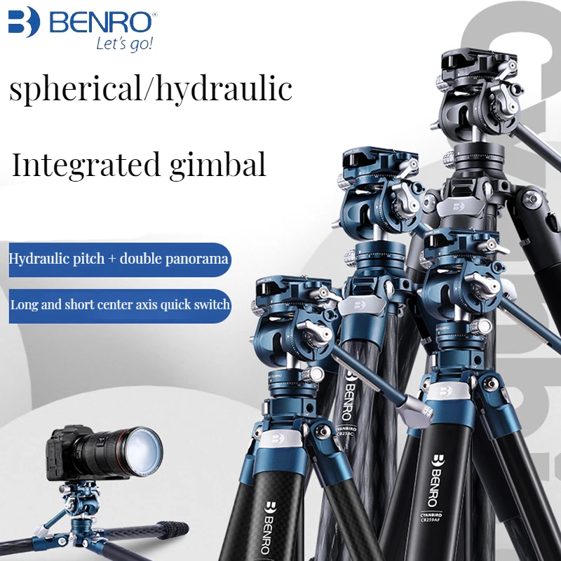 Benro Bluebird CB259CFK Carbon Fiber CB259AFK Aluminum Video Tripod Kit with Fluid Head Twist max load 4.5kg