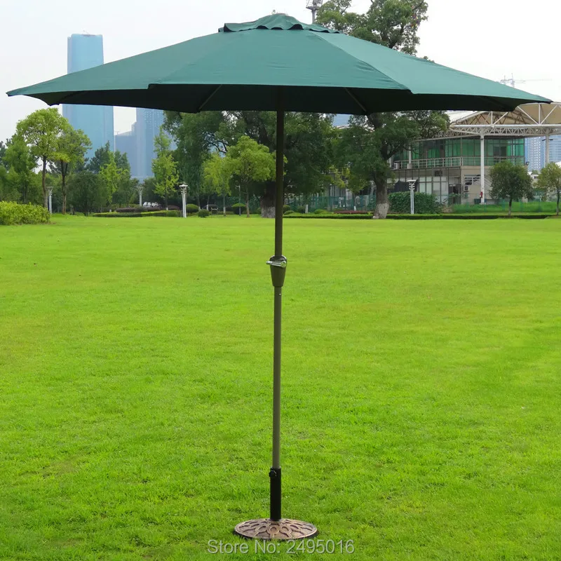 2.7 meter round Patio umbrella for outdoor Sunshading steel frame folding umbrella garden parasol 4 colors cheap ( no base )