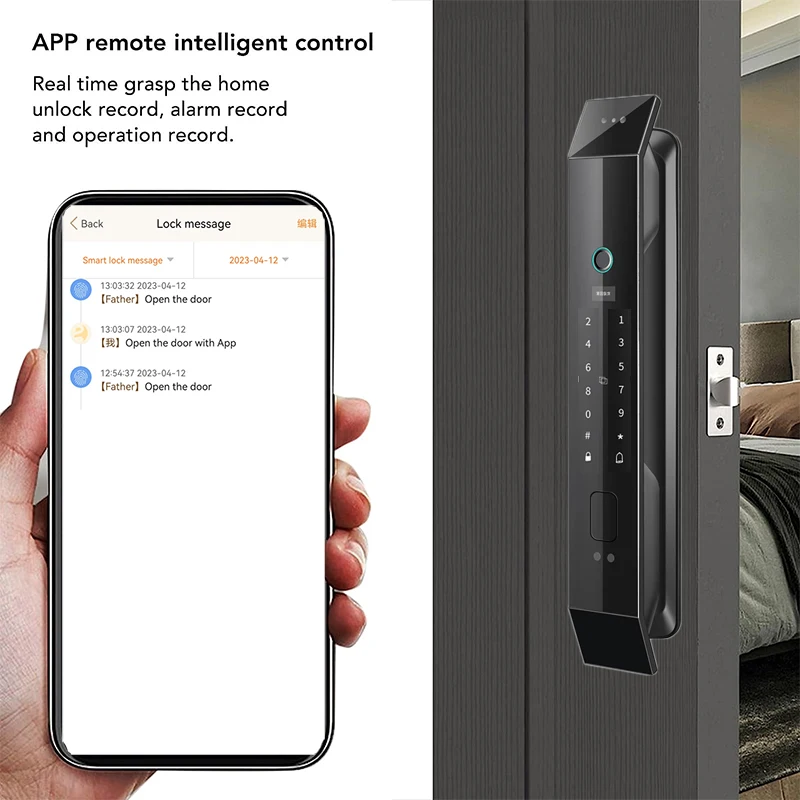 3D Face Recognition Contactless Smart Lock com Câmera, Abertura Automática da Porta, WiFi, Campainha, Controle APP