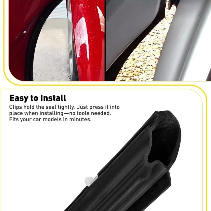 Front Wheel Arch Weatherstrip Seal Kit For VW Transporter T5/T6 2003+ Car Front Door Seal Rubber Gasket Seal Rubber Trim Set view 6