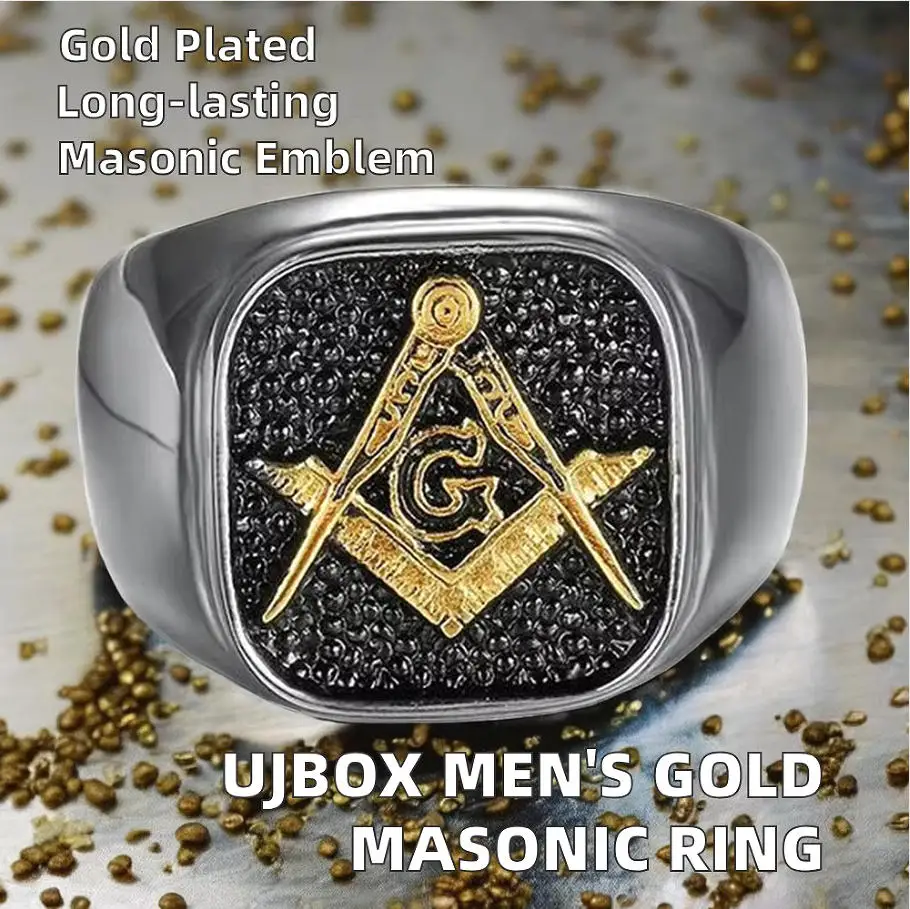 Trendy Men Master Masonic Rings Stainless Steel A G Symbol Freemason Ring Male Jewelry Gift US Size 8 to 13 BT841