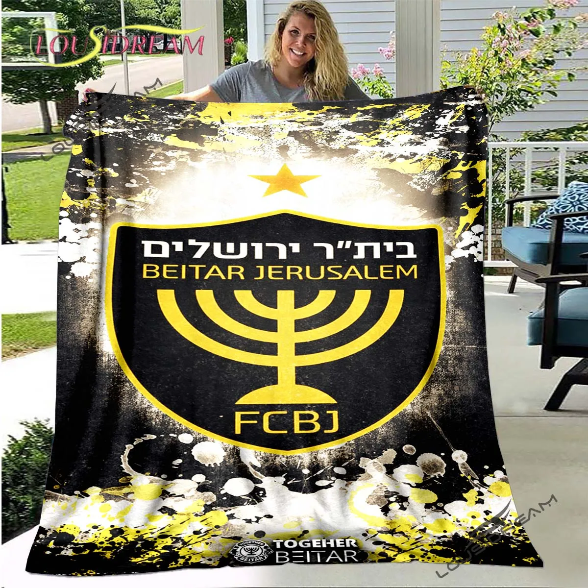 Beitar Jerusalem Fc Plaid For Kids Gift Plush Bed Cartoon Cute Beding Home Decoration Throw Blanket Football Cover