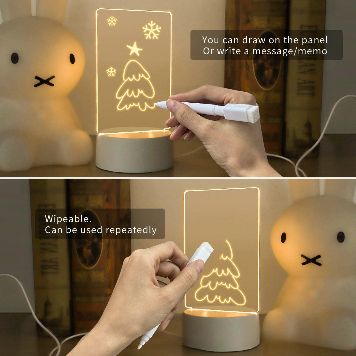 Note Board Creative Led Night Light USB Message Board Holiday Light With Pen Gift For Children Girlfriend Decoration Night Lamp