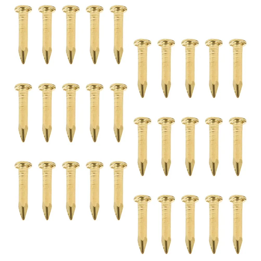

100Pcs Copper Fixing Nails Strong Sharp Round Head Nails for Home Woodworking and Decorative Hanging Applications