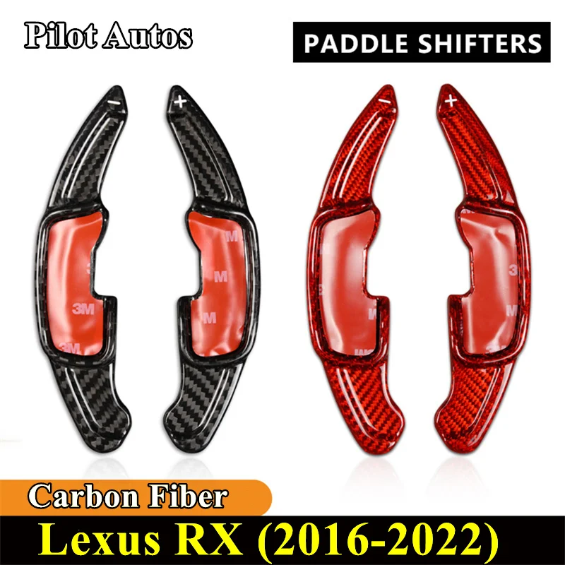 Genuine Carbon Fiber Car Steering Wheel Shift Paddle Extended Shifter Trim Cover For Lexus RX 2016 2017 2018 2019 2020 2021 2022