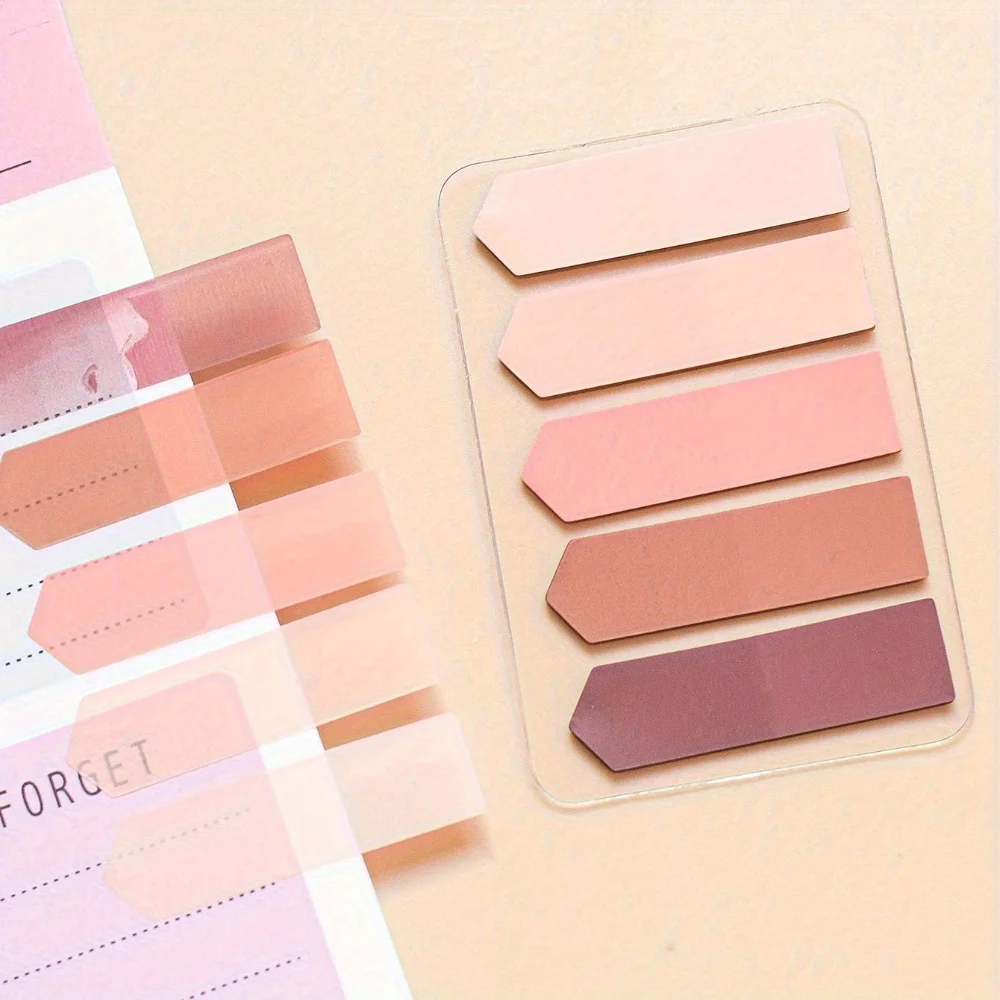 1セットのパステルアロー付箋 - アソートカラー、透明ページマーカー、学生やオフィスでの使用に最適