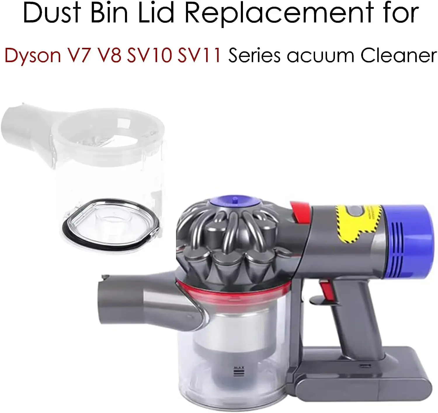 Dust Bin Lid for Dyson V7 V8 SV10 SV11 Vacuum Cleaner Dust Bucket Dirt Cup Replacement Parts Repair Accessories