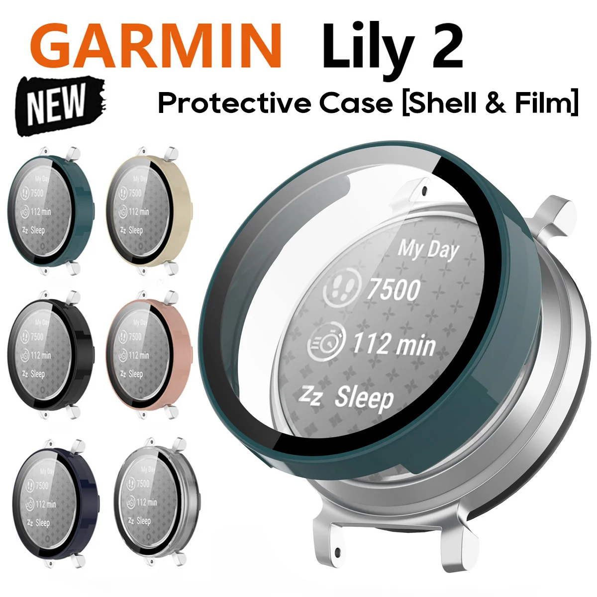 

Tempered Glass Case For Garmin Lily 2 Smart Watch Strap Screen Protector Full Cover Protective Bumper Lily2 Shell Accessories