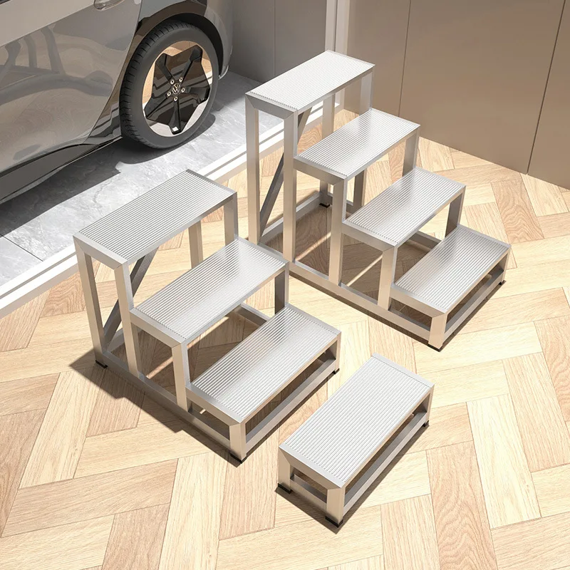 Aluminum alloy step ladder widened stool staircase warehouse table ladder supermarket arranging goods three or four steps step