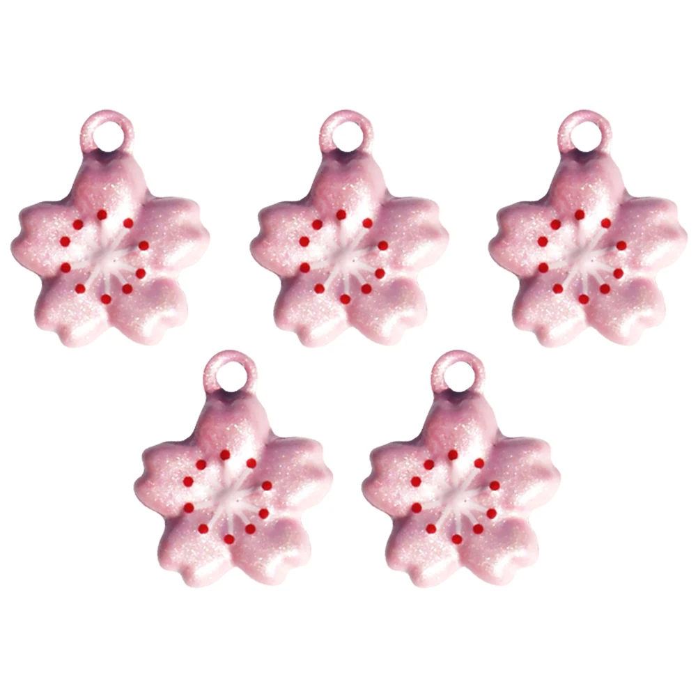 

5 PCS Three-dimensional Charm Necklace Cherry Blossom Leash Iron Pet Collar Accessories