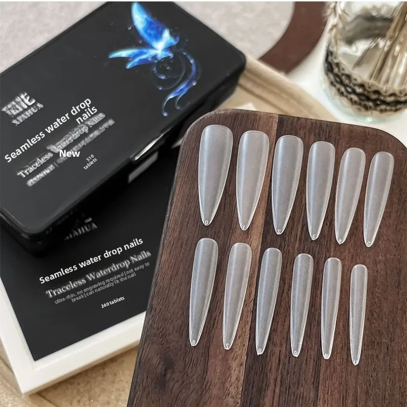 510/240pcs/box Full Cover Press On Nail Tips Stiletto Trapezoid Coffin French False Fake Soak Off Gel Nail Extension Nail Tips