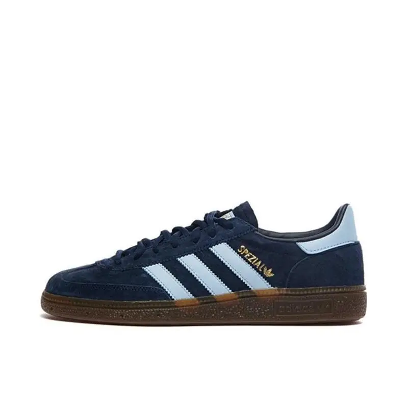 Adidas Originals HANDBALL SPEZIAL Wear-resistant Shock-absorbing Low-top Sneakers for Men and Women Blue Brown DB7633