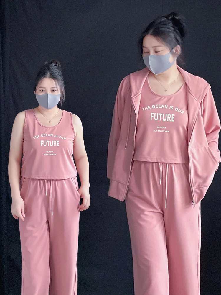 

Комплект для похудения больших размеров: Свитшот и спортивные брюки свободного кроя, скрывающие живот, повседневные спортивные брюки в корейском стиле, с высокой талией...