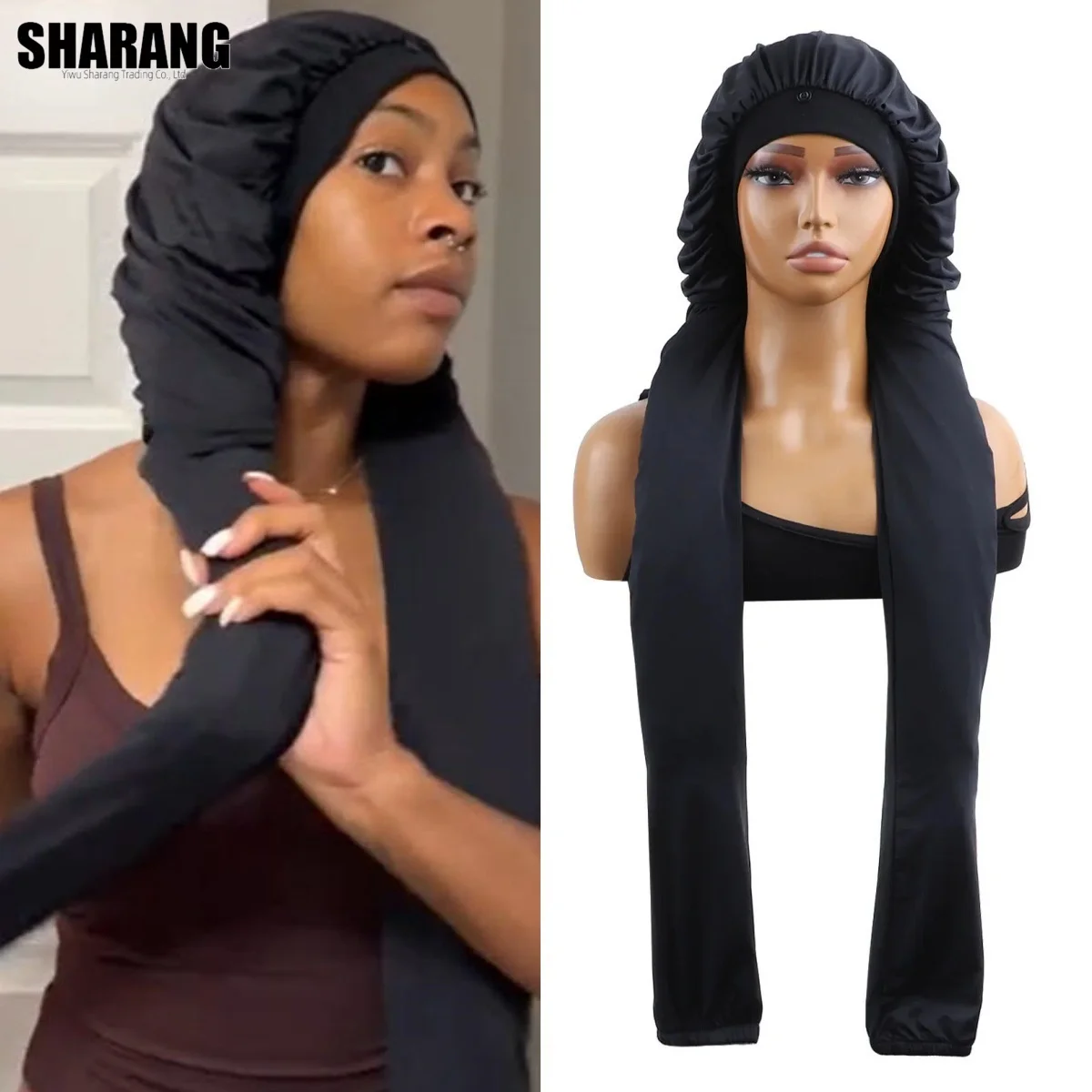 Silky Sleep Cap And Curly Hair Extra Large Hair Cap Dreadlocks And Braids Satin Sleep Soft Long Satin Bonnet Natural Hair