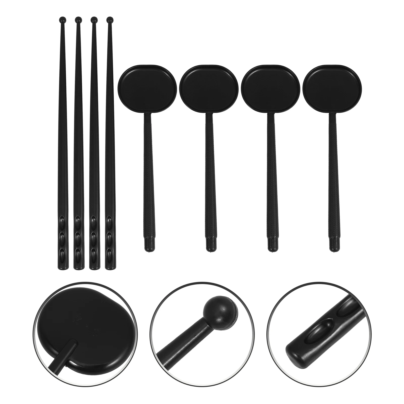 

8pcs Black Handheld Eye Occluder Baton Spoon For Ophthalmologists Dual-Use Examination Tool Plastic Optometry Instrument