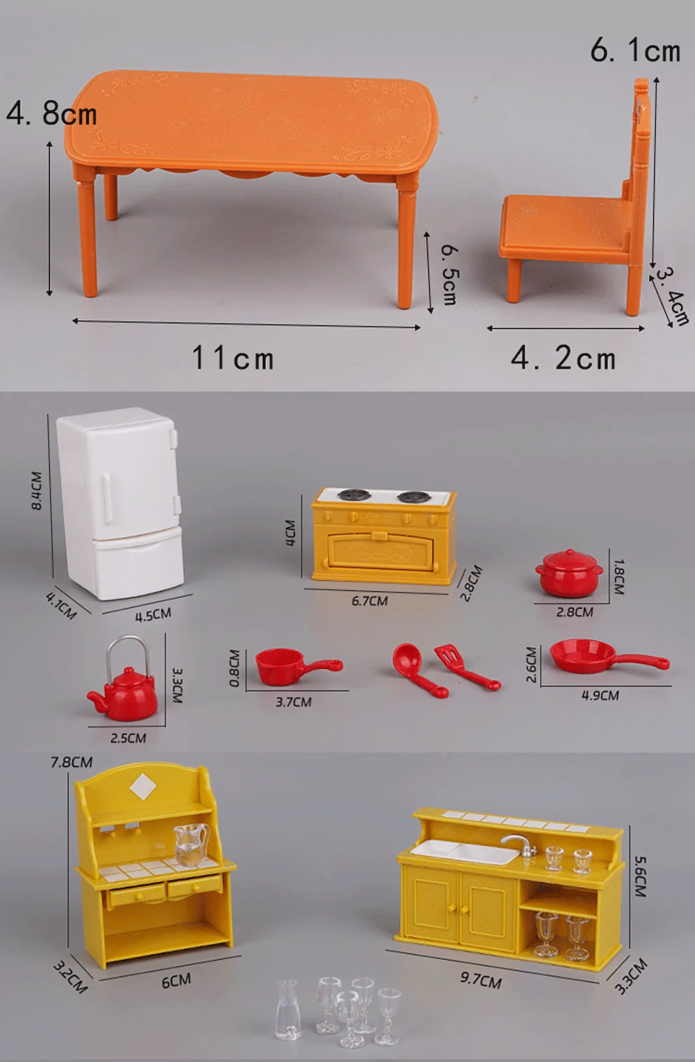 Miniaturmöbel 1:12 Puppenhaus Küche Wohnzimmer Schlafzimmer Set DIY Szene Puppe Spielen Dekoration Mädchen Spielzeug Haus Geschenk – Detail 5