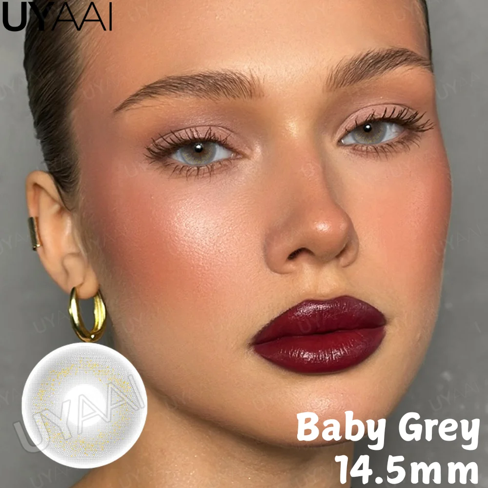 UYAAI NEUE Farbe Kontakt Augen Farbe Linsen Make-Up Natürliche Schwarze Linse Kosmetik Rosa Augen Linsen Frau Make-Up Blau Schönheit Kontakte – Detail 9