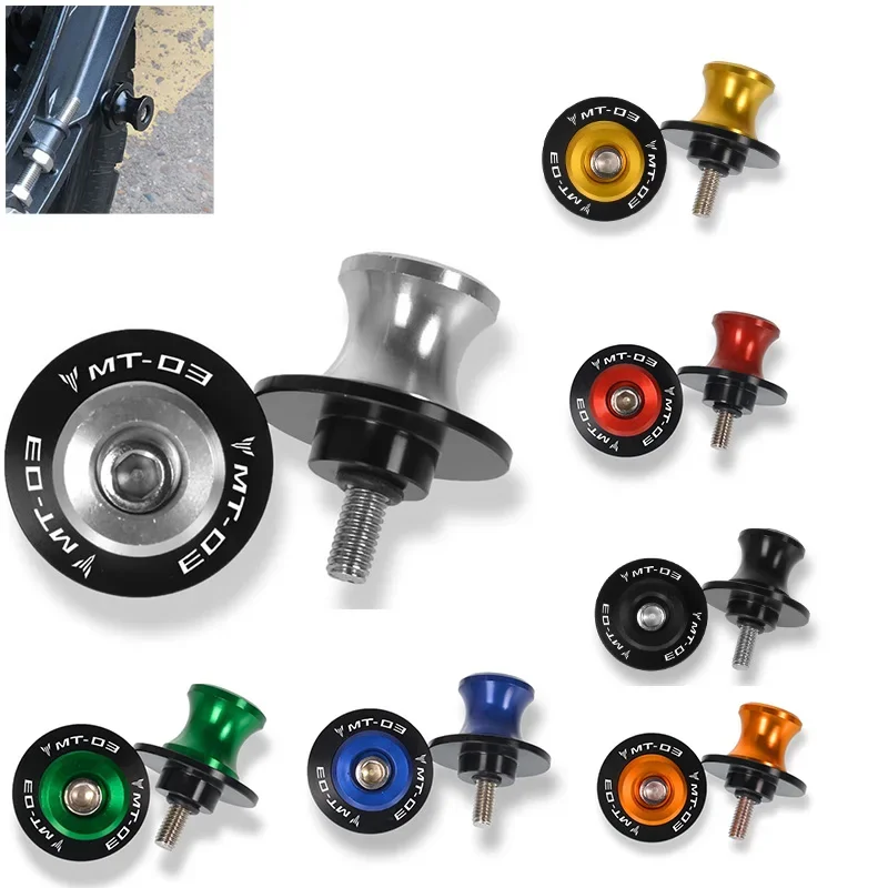 

For YAMAHA MT03 MT09 07 FZ09 Tracer 9 2013-2022 2023 2Pcs Motorcycle Accessories CNC Aluminum Swingarm Spool Sliders Stand Screw
