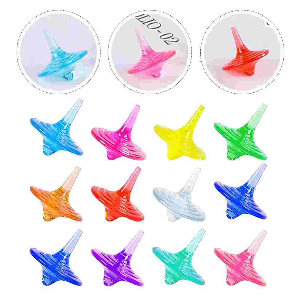 20 Pcs Toy Spinning Gem Toys Gyro for Kids Children Acrylic Plaything Cognitive Rotating Tops Girl