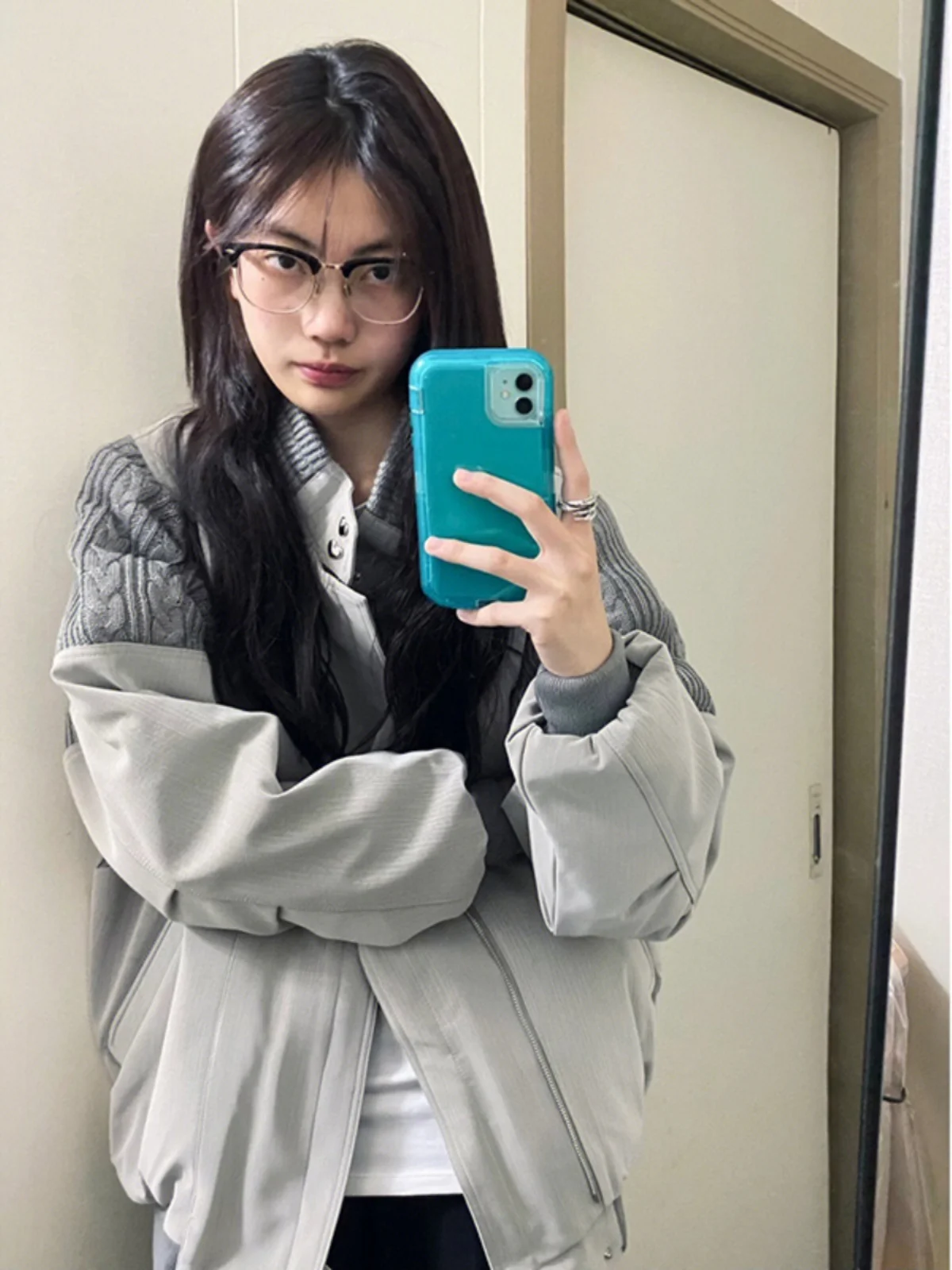 

Cleanfit вязаный лоскутный бейсбольный джинт для мужчин с воротником-стойкой American Sle Flight Jaet модная уличная одежда