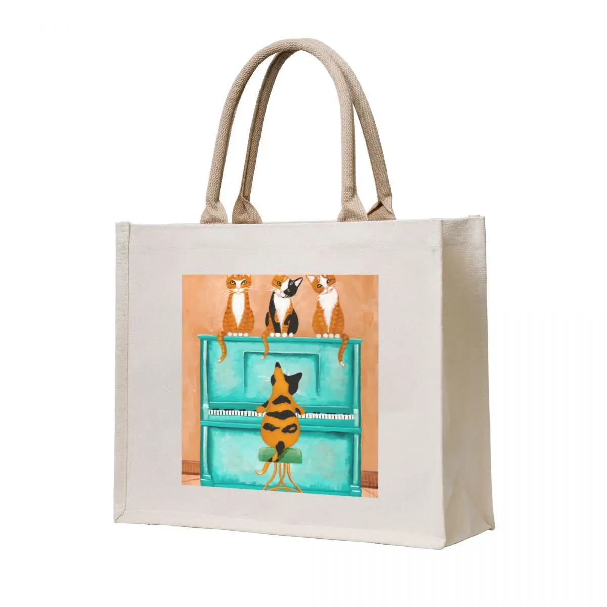 

A Purrfect Piano Purrformance Tote Bag reusable grocery bags Cloth bag shoping bag
