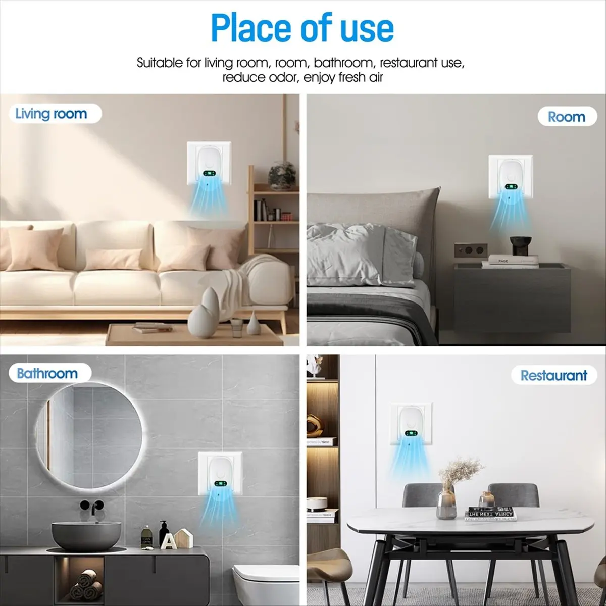 【Like】  Plug-in Air Purifier ,Negative Air Ionizer for Home,Air Freshener Odor Reducer for Home From Pets Kitchen Odor Eu Plug