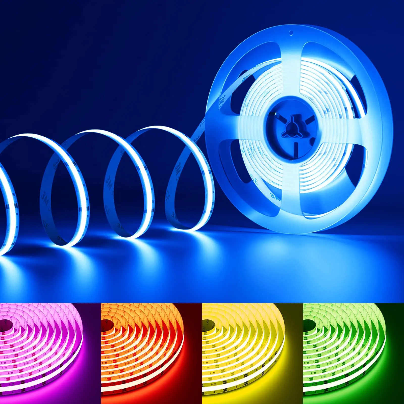 Hot sale Dimmable 12V 24V CCT Cri 90 RGB 8mm 10mm COB Led Light Strip For Indoor Decoration