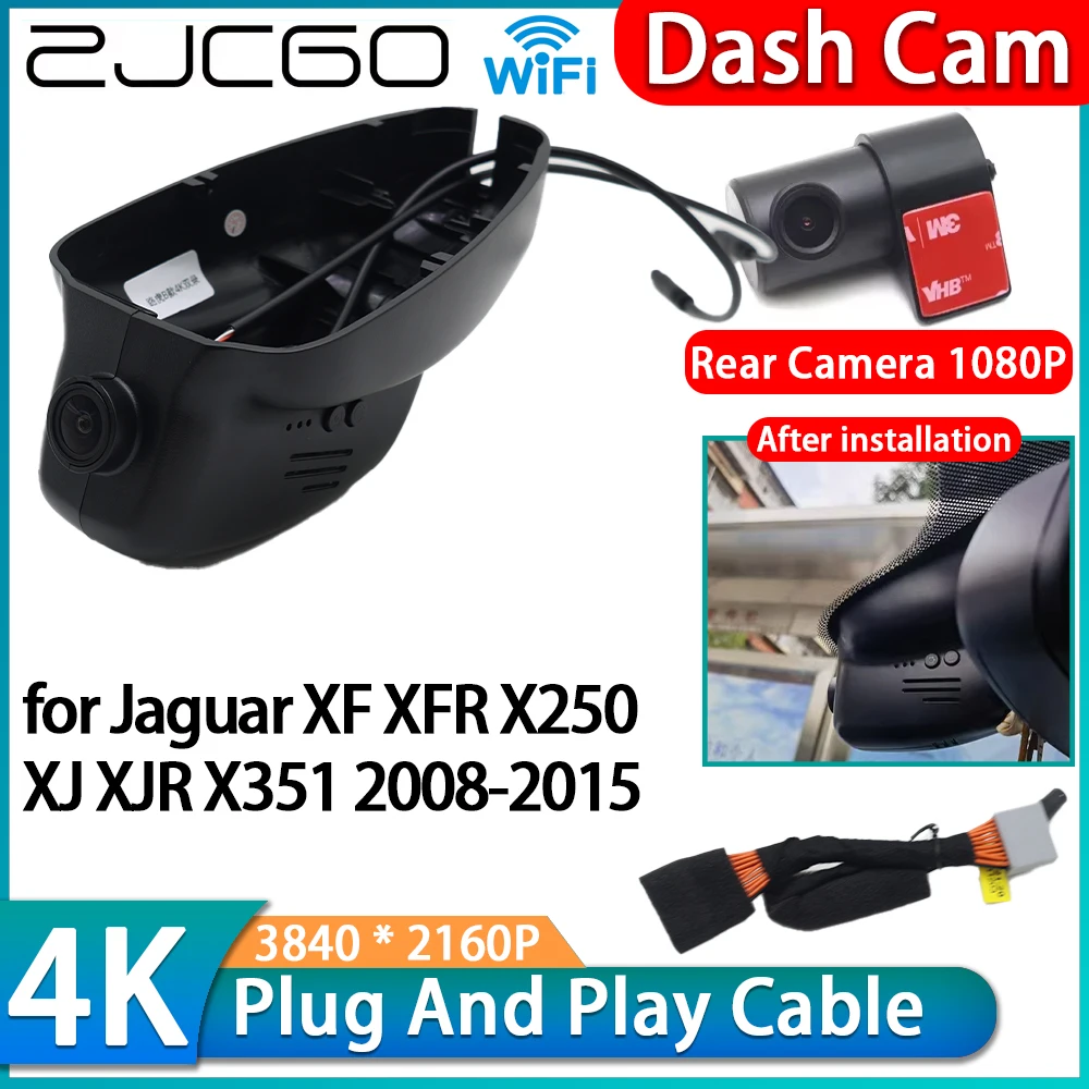 ZJCGO for Jaguar XF XFR X250 XJ XJR X351 2008-2015 4K Wifi DVR IMX335 OEM Car Video Recorder Dash Cam Front Rear Camera