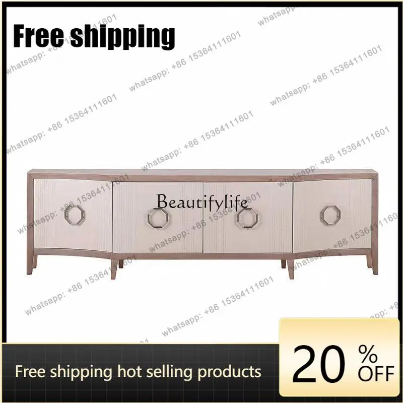 Customizable American Retro Solid Wood TV Cabinet French Living Room Locker