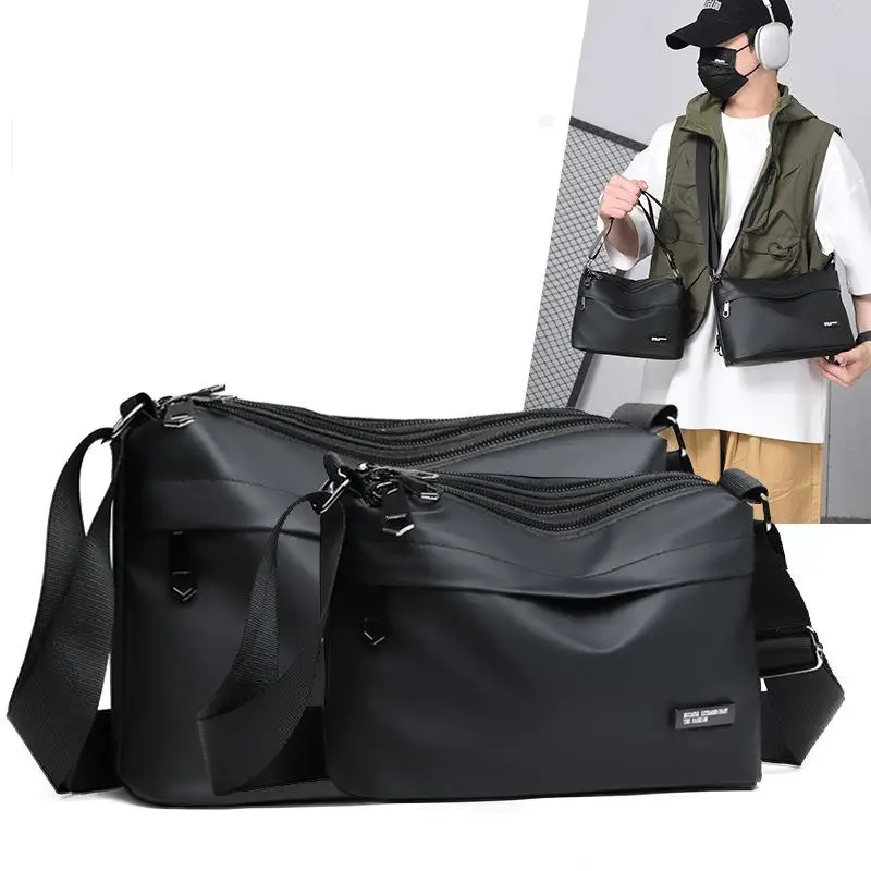 

New Large Capacity Crossbody Bag Men's Casual Water-repellent Travel Shoulder Bag Fashionable Men's Small Square Shoulder Bag