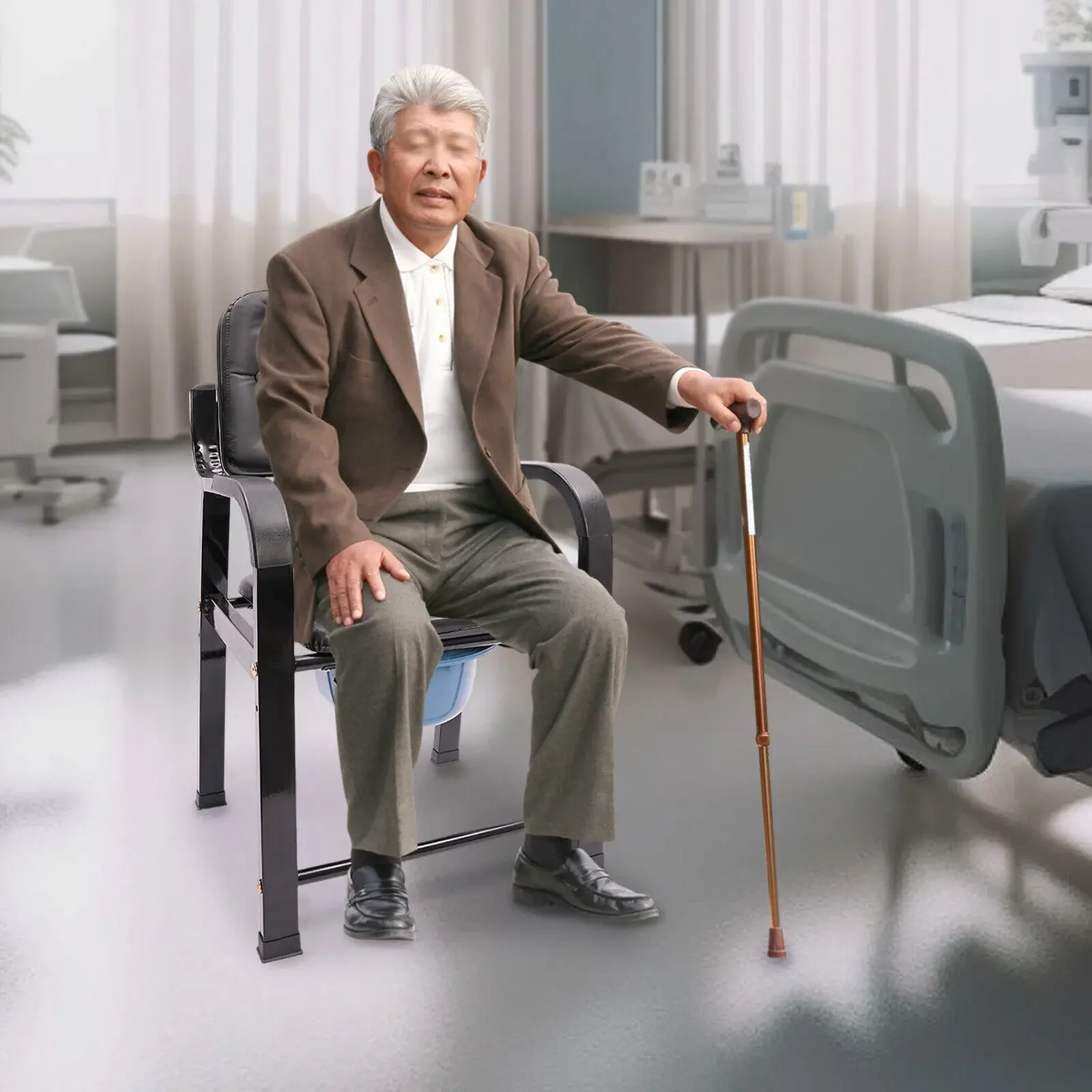 Heavy Duty ข้างเตียง Commode ผู้สูงอายุผู้ใหญ่,ข้างเตียง Commode เก้าอี้ห้องน้ํา Commode เก้าอี้ผู้สูงอายุผู้สูงอายุ Senjoren