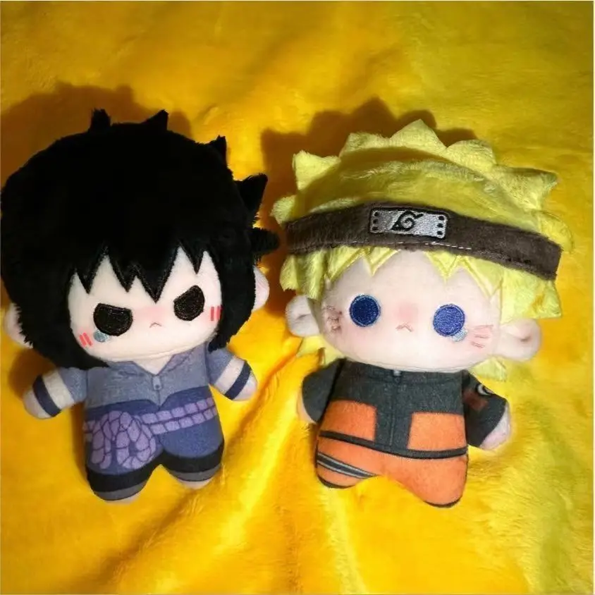 10cm NARUTO animation peripherals Naruto Uzumaki Uchiha Sasuke cotton doll plush toy, gift for friends