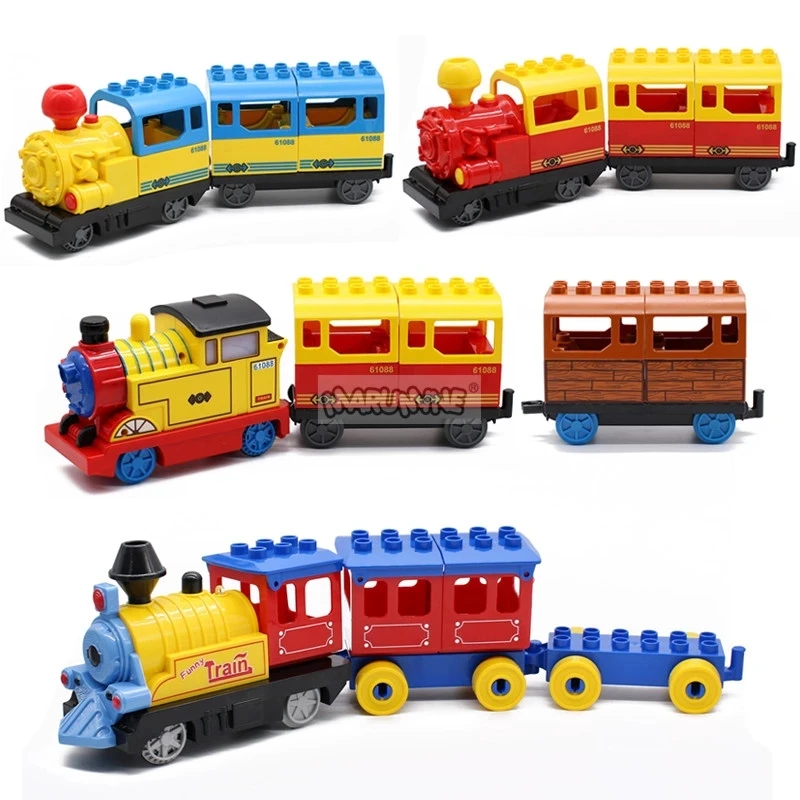 Marumine 56-68PCS Building Blocks Train Track with Bridge Creative Bricks Set Railway Parts MOC City Construction Toy Kids Gift
